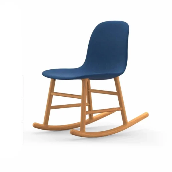 Normann Copenhagen Normann Rocking Oak Schaukelstuhl Textil-gepolstert Steelcut Trio – H 73 X B 47 X T 67 Cm – Blue 753 1