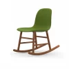 Normann Copenhagen Normann Rocking Walnut Schaukelstuhl Textil-gepolstert Fame – H 73 X B 47 X T 67 Cm – Green – 68035 17