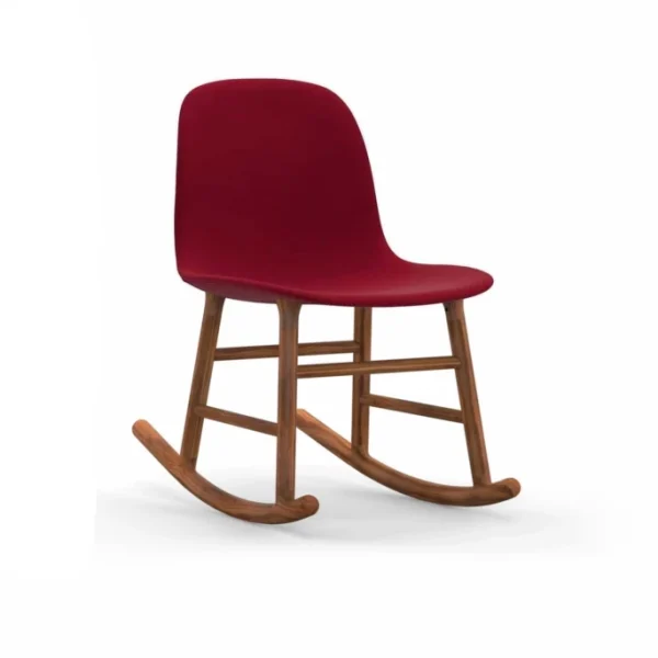 Normann Copenhagen Normann Rocking Walnut Schaukelstuhl Textil-gepolstert Fame – H 73 X B 47 X T 67 Cm – Red 64089 3