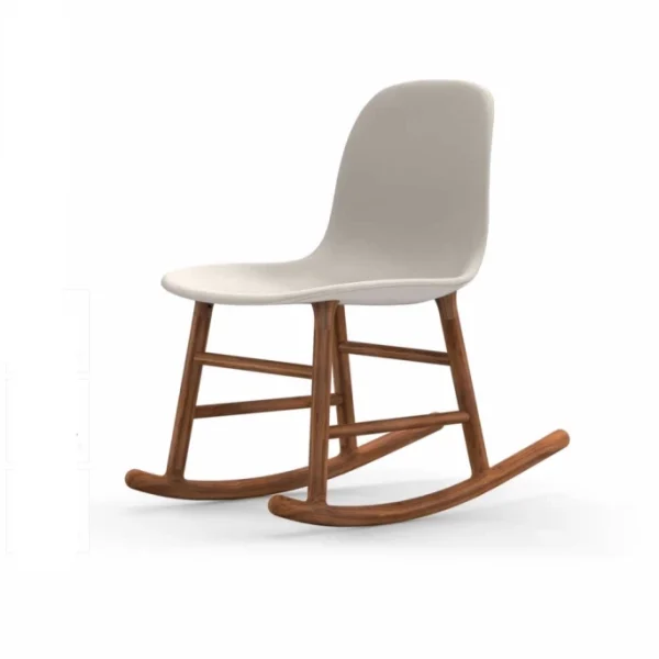 Normann Copenhagen Normann Rocking Walnut Schaukelstuhl Leder-gepolstert – H 73 X B 47 X T 67 Cm – White 1