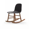 Normann Copenhagen Normann Rocking Walnut Schaukelstuhl Leder-gepolstert Tango – H 73 X B 47 X T 67 Cm – Dark Grey 41580 16