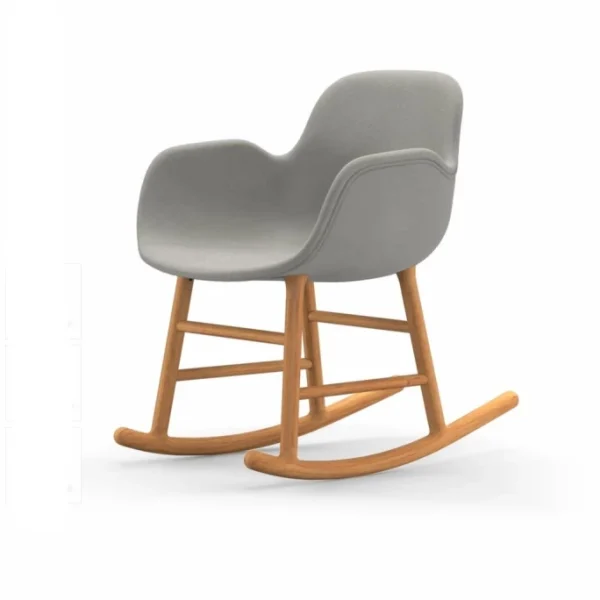 Normann Copenhagen Normann Rocking Oak Schaukelstuhl Armchair Textil-gepolstert – H 73 X B 56 X T 67 Cm – White 1