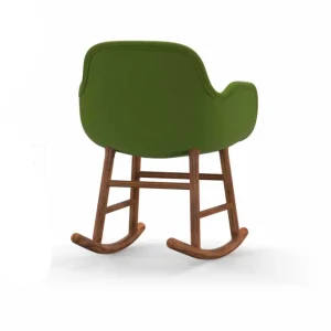 Normann Copenhagen Normann Rocking Walnut Schaukelstuhl Textil-gepolstert Fame – H 73 X B 56 X T 67 Cm – Green – 68035 8