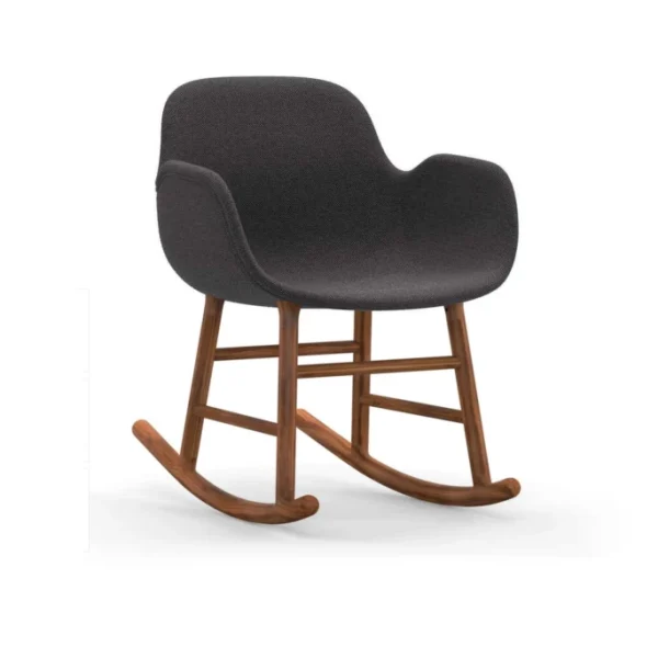 Normann Copenhagen Normann Rocking Walnut Schaukelstuhl Textil-gepolstert Breeze – H 73 X B 56 X T 67 Cm – Dark Grey 4001 3