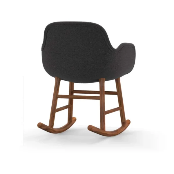 Normann Copenhagen Normann Rocking Walnut Schaukelstuhl Textil-gepolstert Breeze – H 73 X B 56 X T 67 Cm – Dark Grey 4001 4