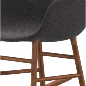 Normann Copenhagen Normann Rocking Walnut Schaukelstuhl Textil-gepolstert Breeze – H 73 X B 56 X T 67 Cm – Dark Grey 4001 13