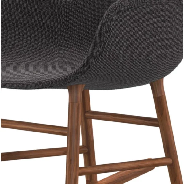 Normann Copenhagen Normann Rocking Walnut Schaukelstuhl Textil-gepolstert Breeze – H 73 X B 56 X T 67 Cm – Dark Grey 4001 5