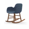 Normann Copenhagen Normann Rocking Walnut Schaukelstuhl Textil-gepolstert Breeze – H 73 X B 56 X T 67 Cm – Blue 4602 17