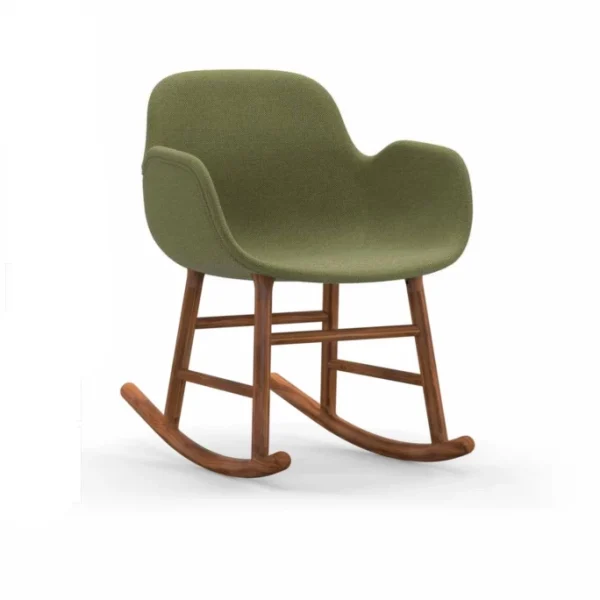 Normann Copenhagen Normann Rocking Walnut Schaukelstuhl Textil-gepolstert Breeze – H 73 X B 56 X T 67 Cm – Green – 4803 3