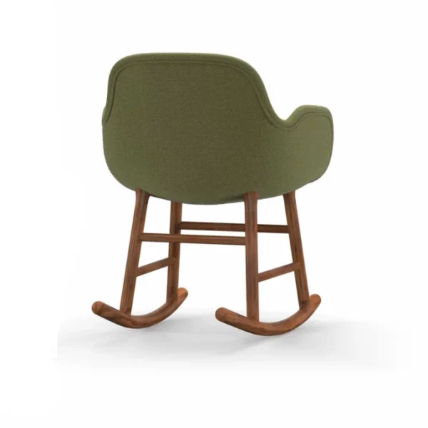 Normann Copenhagen Normann Rocking Walnut Schaukelstuhl Textil-gepolstert Breeze – H 73 X B 56 X T 67 Cm – Green – 4803 4