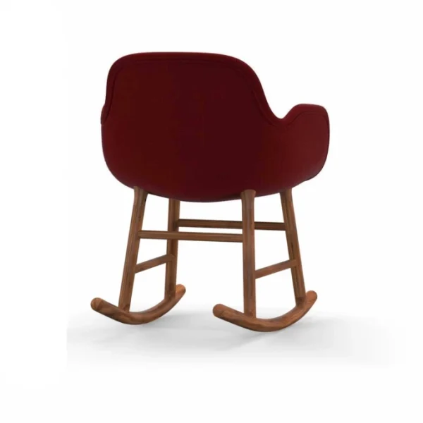 Normann Copenhagen Normann Rocking Walnut Schaukelstuhl Textil-gepolstert Breeze – H 73 X B 56 X T 67 Cm – Red 4401 4