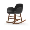 Normann Copenhagen Normann Rocking Walnut Schaukelstuhl Leder-gepolstert Tango – H 73 X B 56 X T 67 Cm – Dark Grey 41580 14