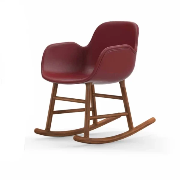 Normann Copenhagen Normann Rocking Walnut Schaukelstuhl Leder-gepolstert Tango – H 73 X B 56 X T 67 Cm – Red 41578 1