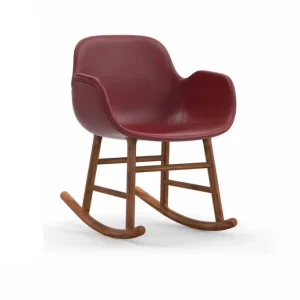 Normann Copenhagen Normann Rocking Walnut Schaukelstuhl Leder-gepolstert Tango – H 73 X B 56 X T 67 Cm – Red 41578 8