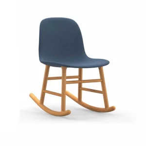 Normann Copenhagen Normann Rocking Oak Schaukelstuhl Textil-gepolstert Breeze Fusion – H 73 X B 47 X T 67 Cm – Blue 4602 9