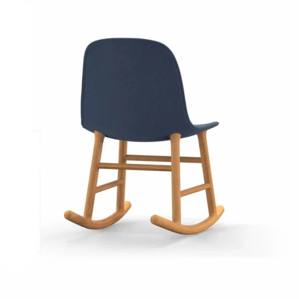 Normann Copenhagen Normann Rocking Oak Schaukelstuhl Textil-gepolstert Breeze Fusion – H 73 X B 47 X T 67 Cm – Blue 4602 4