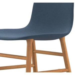 Normann Copenhagen Normann Rocking Oak Schaukelstuhl Textil-gepolstert Breeze Fusion – H 73 X B 47 X T 67 Cm – Blue 4602 13